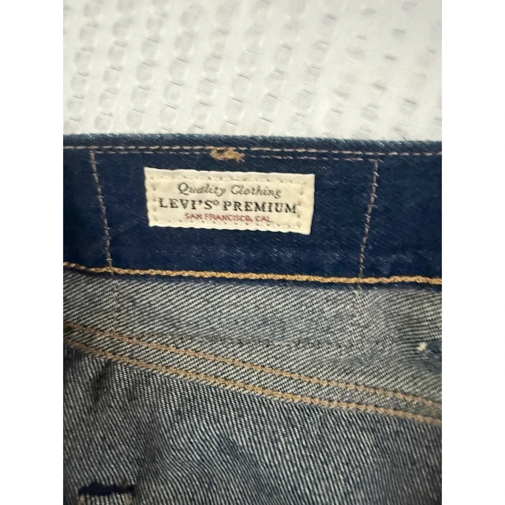 Levis 501 Original Fit Mens Dark Wash Straight Leg Button Fly Jeans 40x30